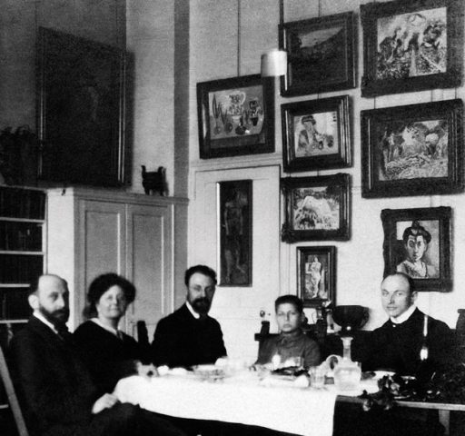 Henri Matisse and Hans Purrmann dining with the Steins