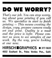 Hirsch Graphics AdvertTangents, March 1966, p. 18